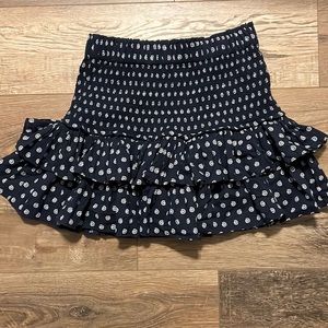 Loft Navy Ruffled Skirt Worn Once